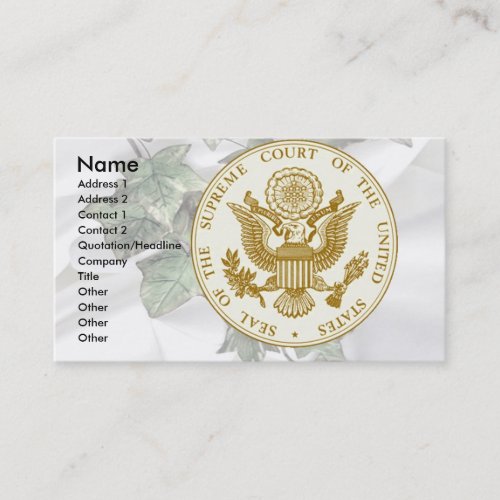 Supreme Court Seal on Ivy &amp; Satin Business Card Templates