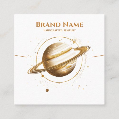  Supreme Gold Saturn Necklace Display  Square Business Card