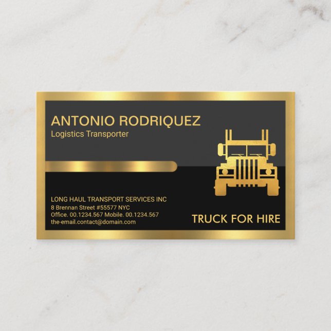 Supreme Gold Tab Frame Grey Black Layers Business Card (Front)