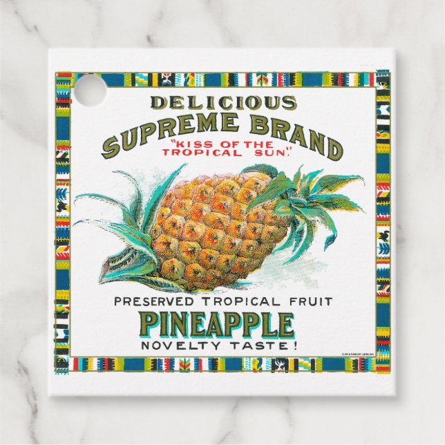 Supreme Pineapple Preserves Favor Tags (Front)