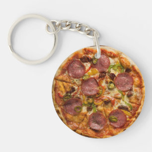 Supreme Pizza Party Keychain