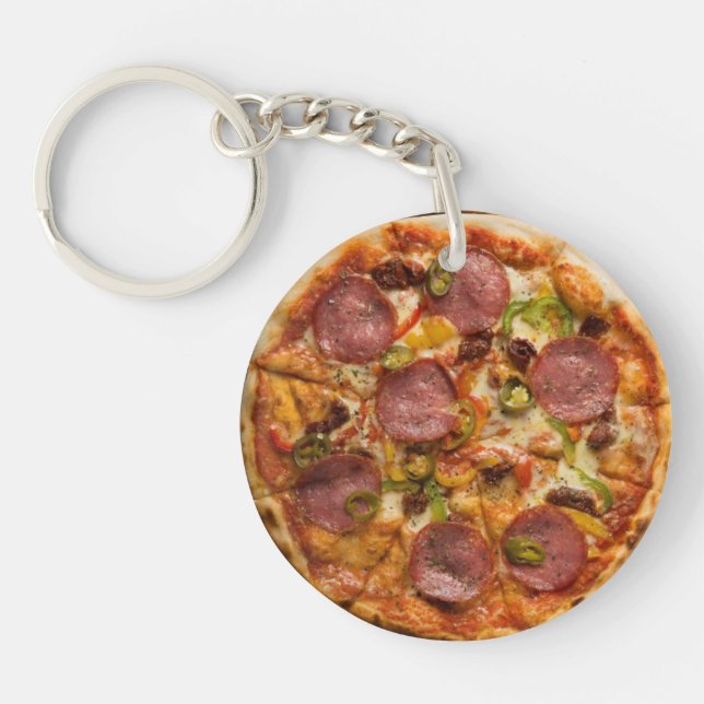 Supreme Pizza Party Keychain (Front)