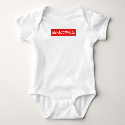 Supreme Red Inspired Unvaccinated Sticker Baby Bodysuit