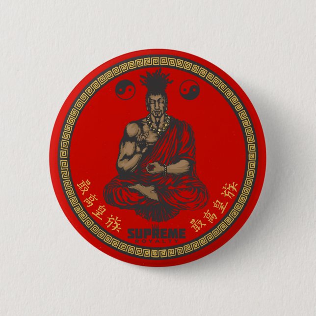 Supreme Royalty First Buddhist Button(Red,Gold) Pinback Button (Front)