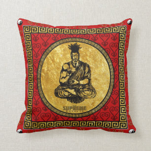 Supreme Royalty First Buddhist Pillow(Red,Gold) Throw Pillow