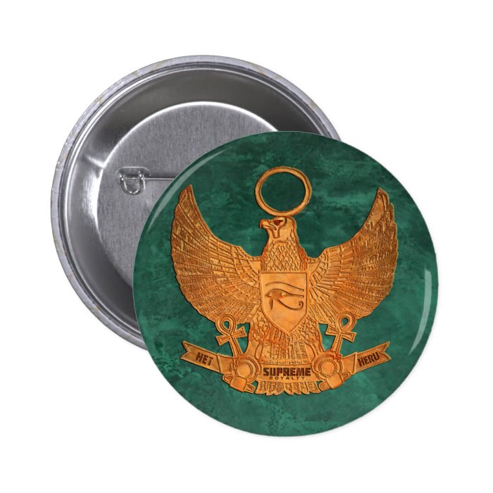 Supreme Royalty Het Heru Button (Green,Gold)