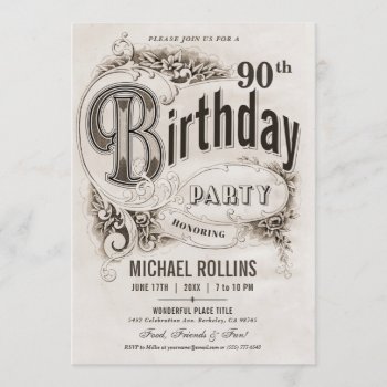 Supreme Vintage Birthday Party Invitations by Anything_Goes at Zazzle