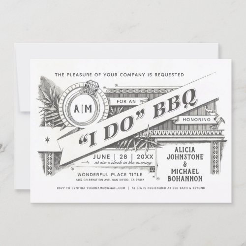 Supreme Vintage I Do BBQ Invitations