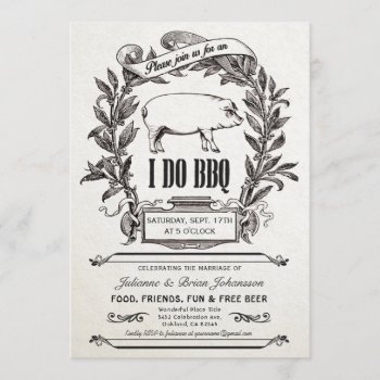 Supreme Vintage I Do Bbq Invitations by Anything_Goes at Zazzle