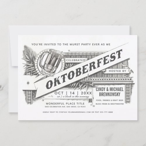 Supreme Vintage Oktoberfest Invitations