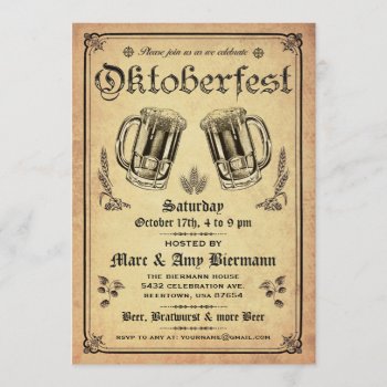 Supreme Vintage Oktoberfest Invitations V.2 by Anything_Goes at Zazzle