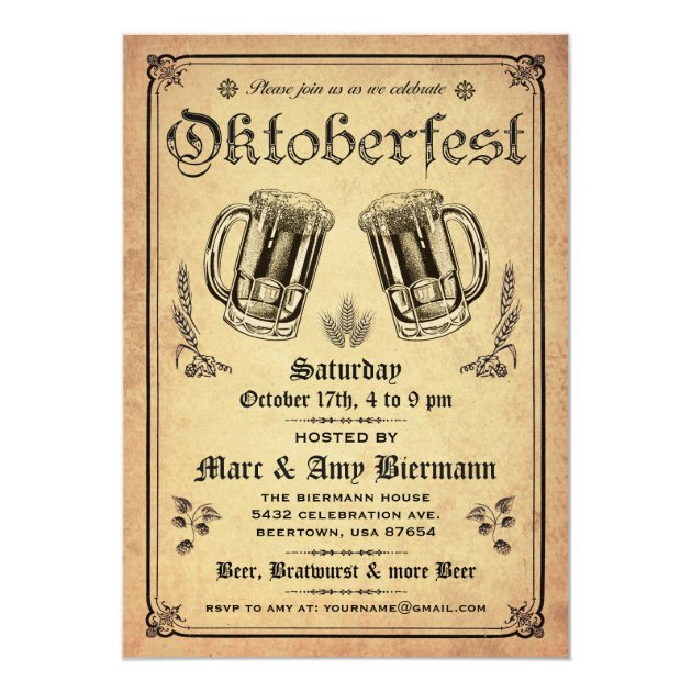 Supreme Vintage Oktoberfest Invitations V.2