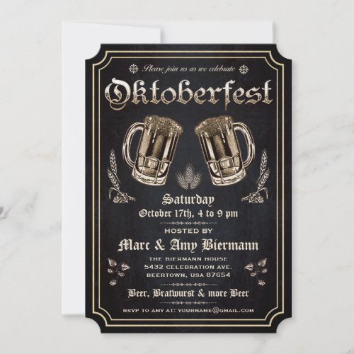 Supreme Vintage Oktoberfest Invitations v3