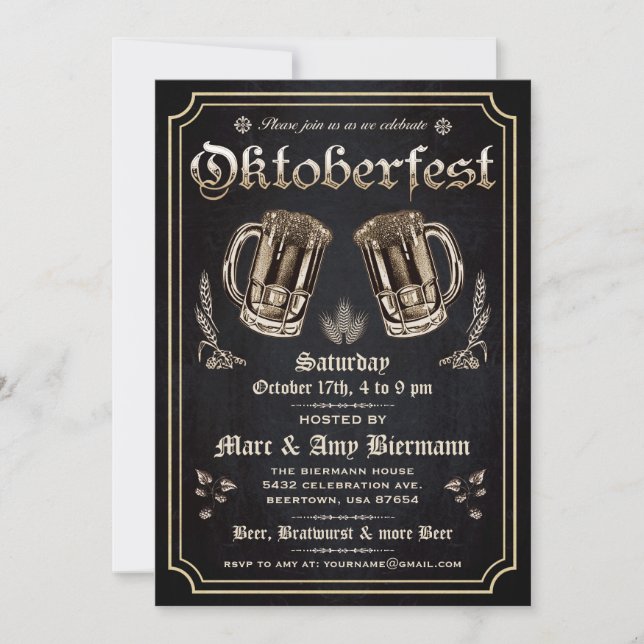 Supreme Vintage Oktoberfest Invitations v.3 (Front)