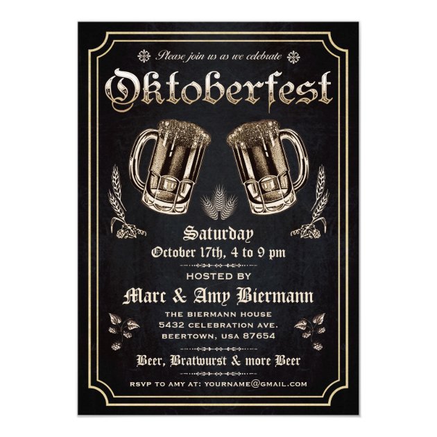 Supreme Vintage Oktoberfest Invitations V.3