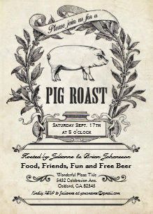 pig roast invitations zazzle