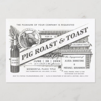 Supreme Vintage Pig Roast & Toast Invitations