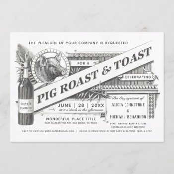 Supreme Vintage Pig Roast & Toast Invitations by Anything_Goes at Zazzle