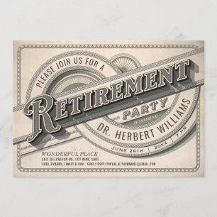 Supreme Vintage Retirement Party Invitations