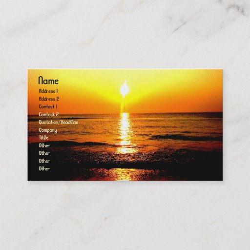 Customizable SupremeBeachsunrise, Name, Address 1, Address 2... Business Card Template