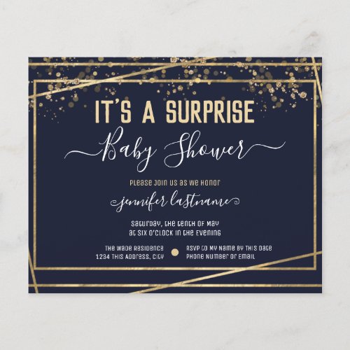 Suprise Baby Shower Budget Invitation
