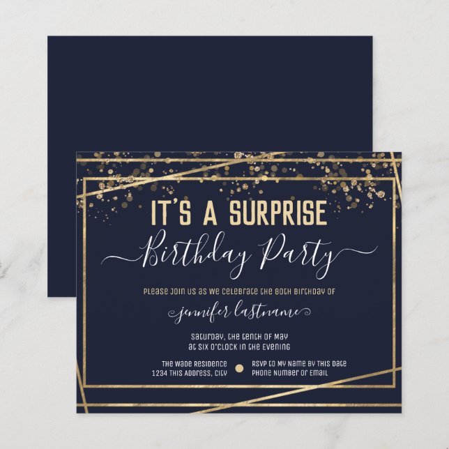 Suprise Birthday Party Budget Invitation (Front/Back)