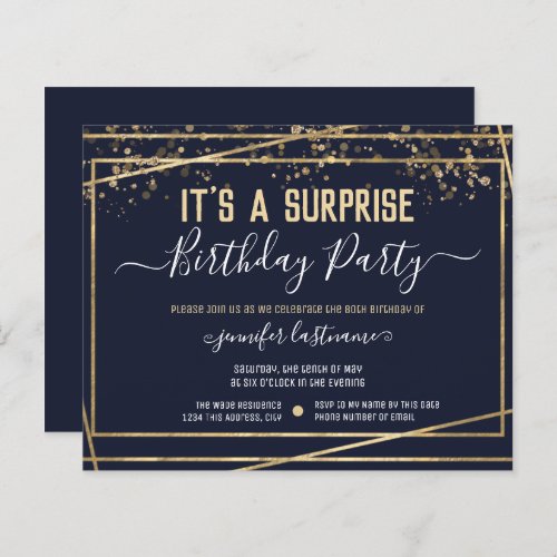 Suprise Birthday Party Budget Invitation