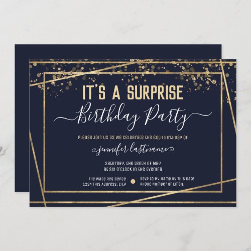 Suprise Birthday Party Budget Invitation