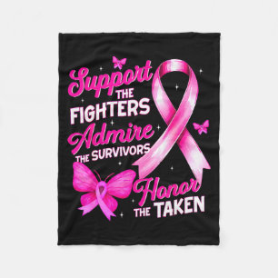 Suprt Admire Honor Breast Cancer Awareness Shirts Fleece Blanket
