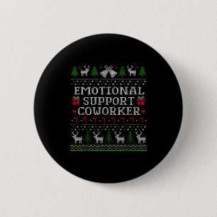 Suprt Coworker Retro Ugly Christmas Saying Quote  Button