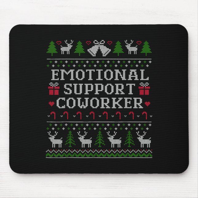 Suprt Coworker Retro Ugly Christmas Saying Quote  Mouse Pad (Front)