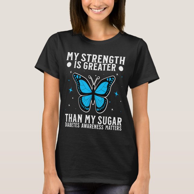 Suprt Diabetes Awareness Month Diabetes For Women  T-Shirt (Front)