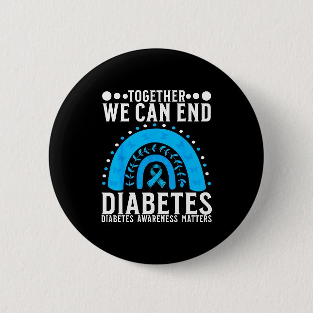 Suprt Diabetes Awareness Month For Diabetes Women  Button (Front)