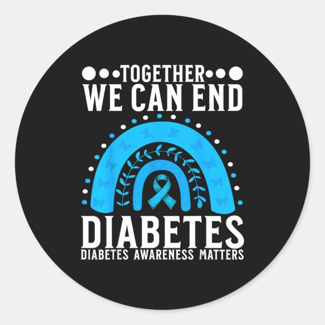Suprt Diabetes Awareness Month For Diabetes Women  Classic Round Sticker (Front)