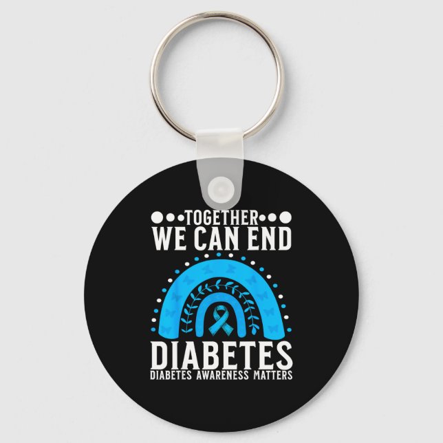 Suprt Diabetes Awareness Month For Diabetes Women  Keychain (Front)