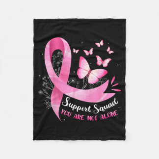 Suprt Squad Breast Cancer Awareness nk Ribbon Fleece Blanket