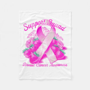 Suprt Squad Breast Cancer Awareness Nk Ribbon Wome Fleece Blanket