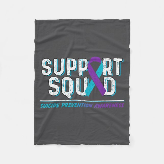Suprt Squad Suprt Suicide Prevention Awareness Rib Fleece Blanket (Front)