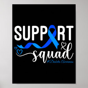 Suprt Squad Type 1 Diabetes Awareness T1d Blue Rib Poster