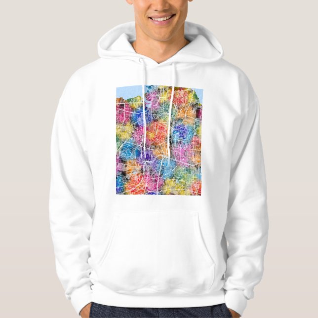 Surabaya Indonesia City Map Hoodie (Front)