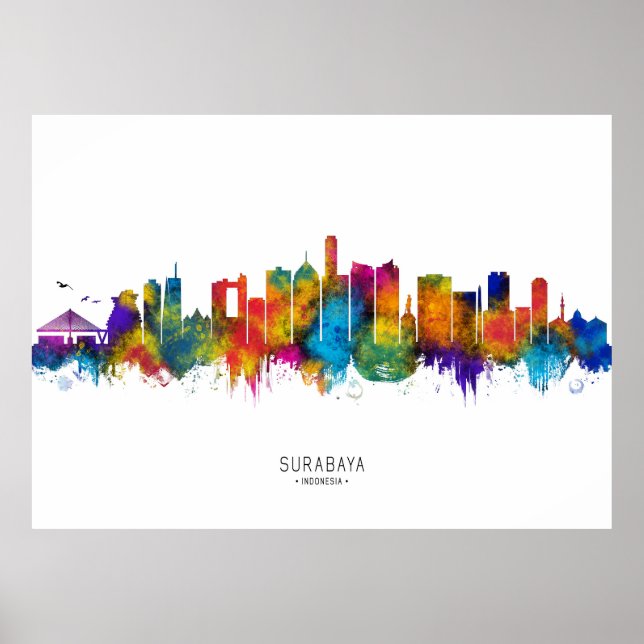 Surabaya Indonesia Skyline Poster (Front)
