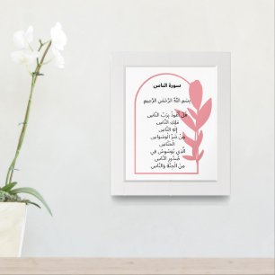 Surah An-Nas Wall Art – Floral Frame Protection