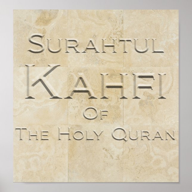 Surahtul Kahfi in Travertine Stone Poster (Front)