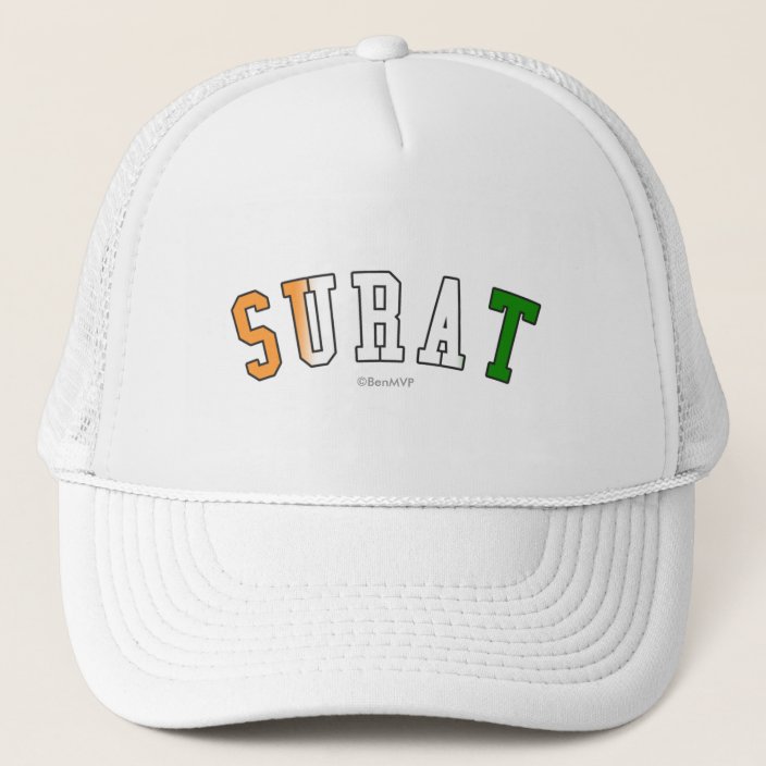 Surat in India National Flag Colors Mesh Hat