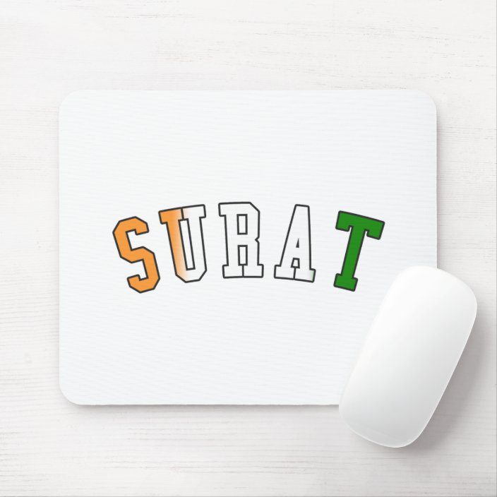Surat in India National Flag Colors Mousepad
