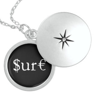 Sure funny money sterling silver necklace