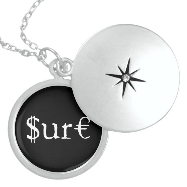 Sure funny money sterling silver necklace (Front)