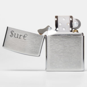 Sure funny money zippo lighter