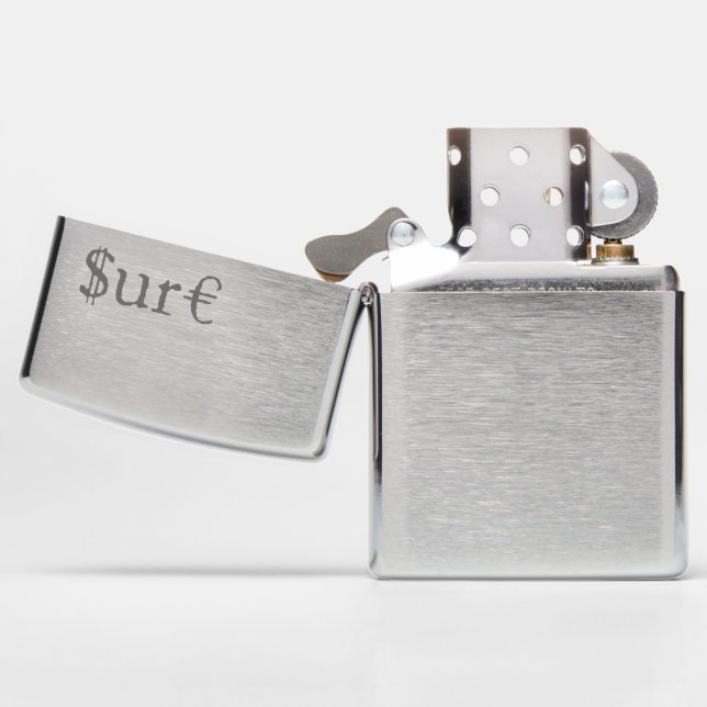 Sure funny money zippo lighter (Opened)