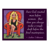 Sure God created man before woman... - card (Front Horizontal)
